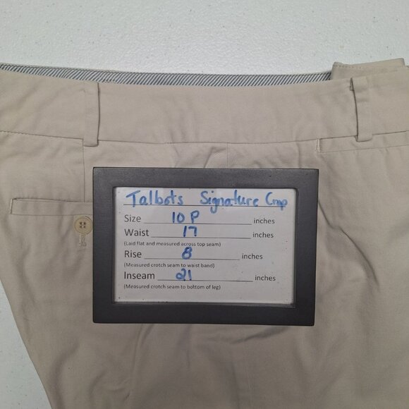 Talbots Signature Crop Petite Pants Capri Khaki Womens 10 P Short Work Office - Picture 6 of 8